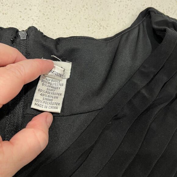 Cache Black V Neck A-Line Midi Dress Size 10 - Picture 7 of 9